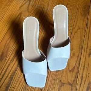 White Mule Heels by Forever 21